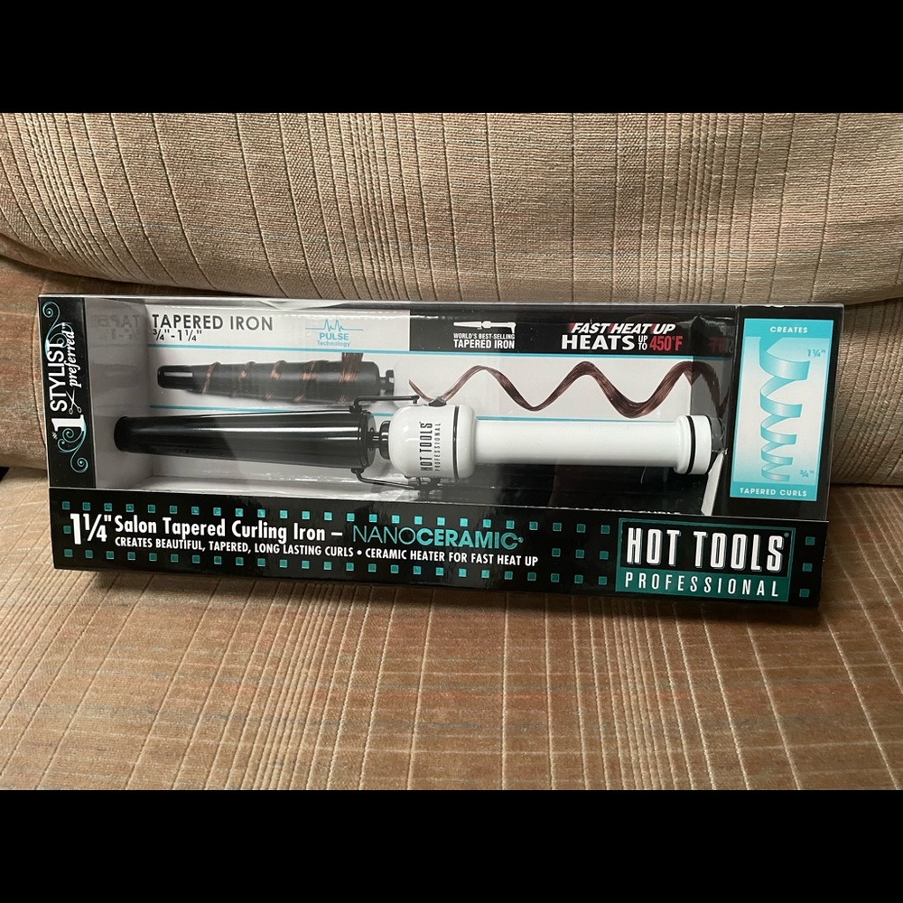 Hot Tools Professional Nano Ceramic Tapered Curling Wand 1 1/4”